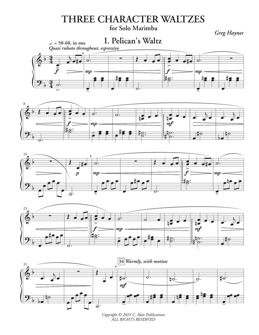 Three Character Waltzes Three Character Waltzes Marimba scores gallery preview page 2