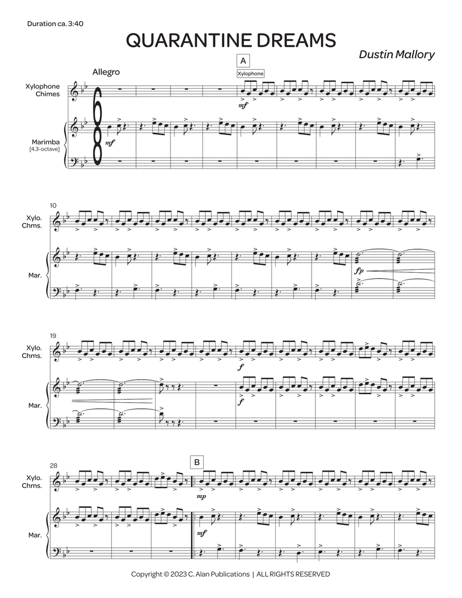 Quarantine Dreams Quarantine Dreams Percussion scores gallery preview page 2