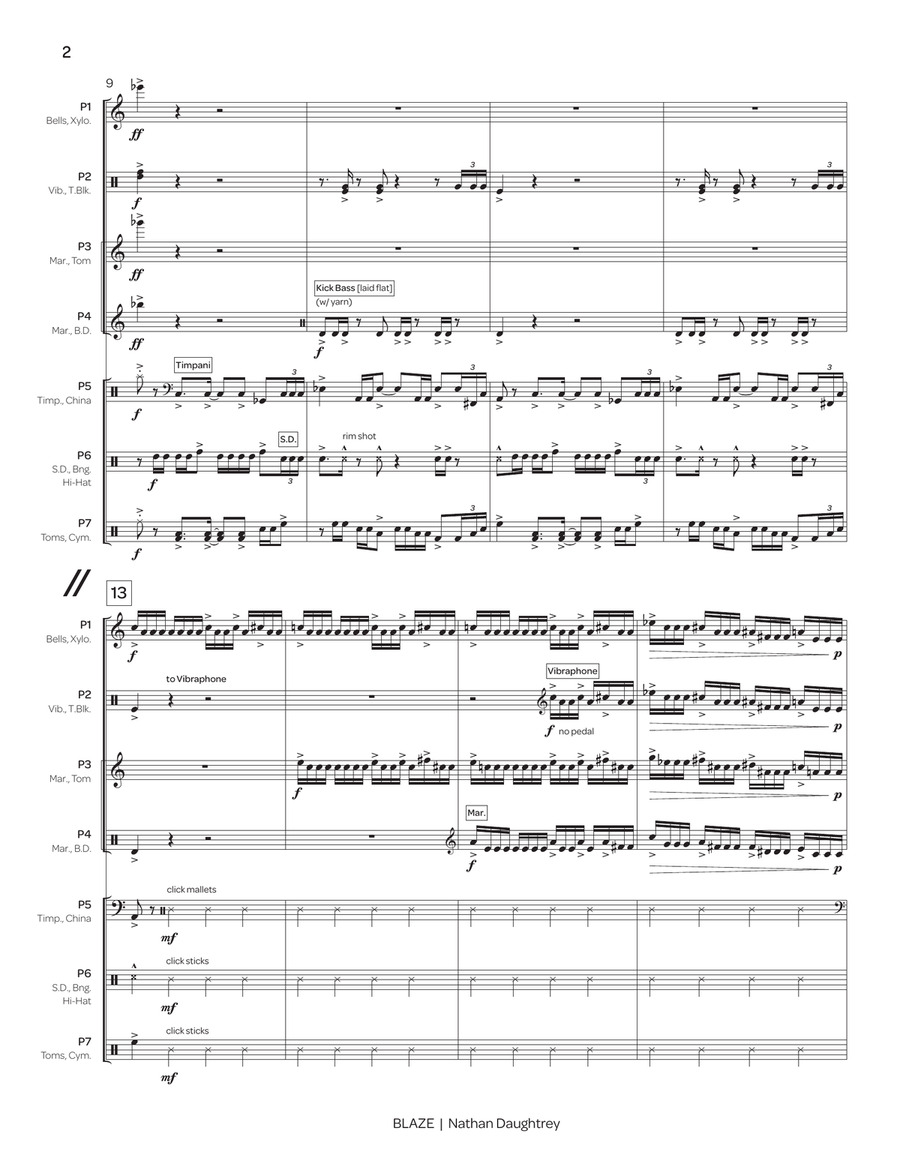 Blaze Blaze Percussion Ensemble scores gallery preview page 3