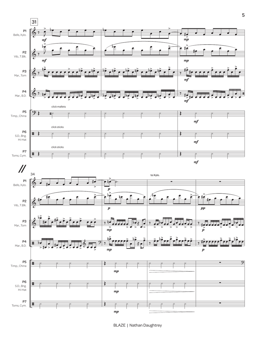 Blaze Blaze Percussion Ensemble scores gallery preview page 6