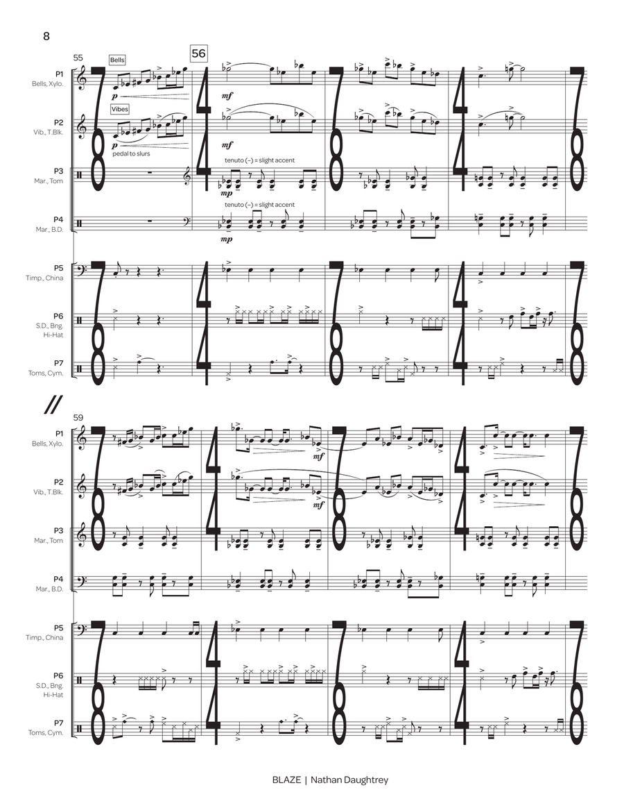 Blaze Blaze Percussion Ensemble scores gallery preview page 9