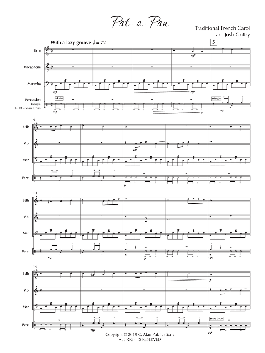 Christmas Three Percussion Ensemble scores gallery preview page 2