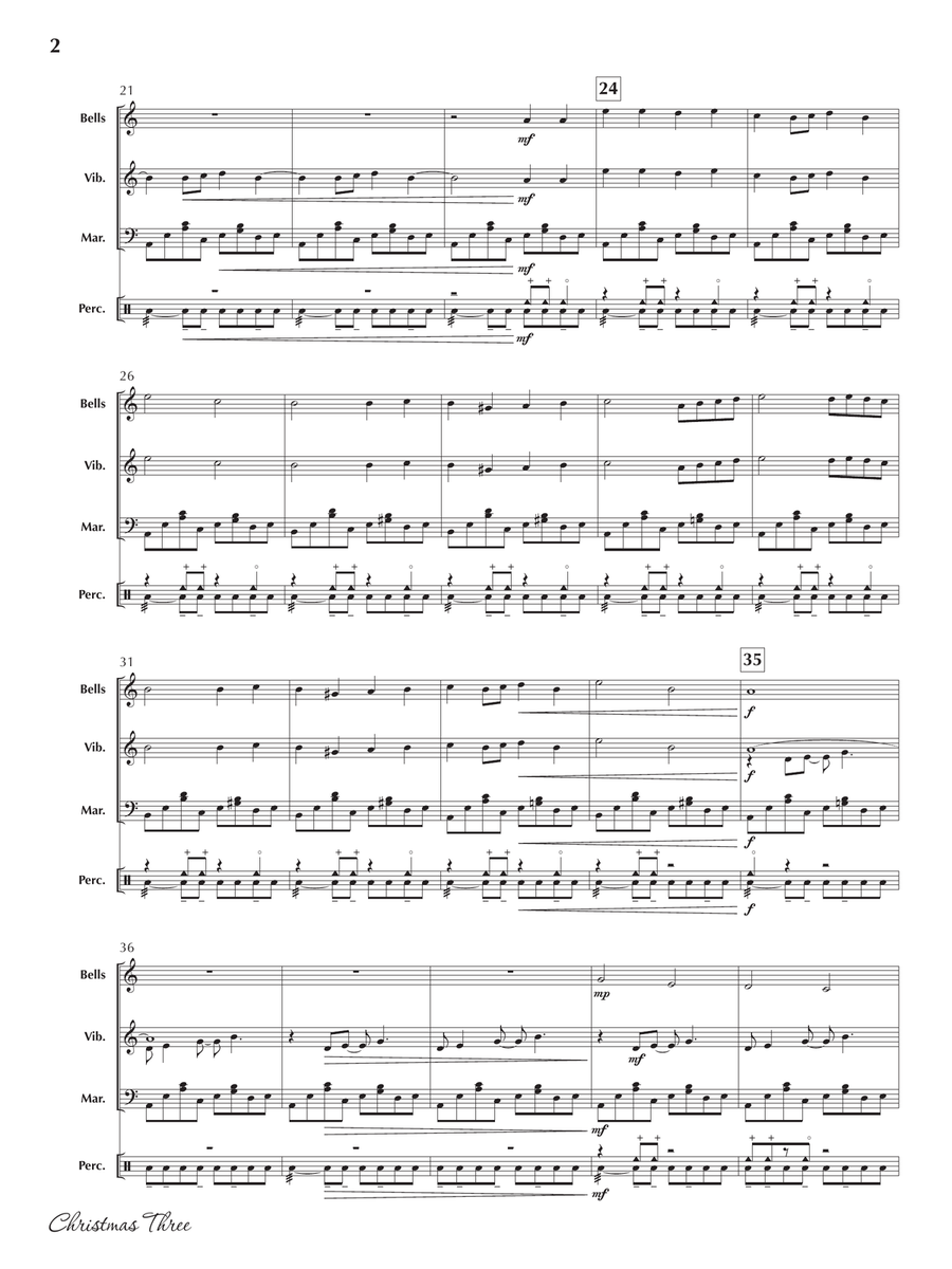 Christmas Three Percussion Ensemble scores gallery preview page 3