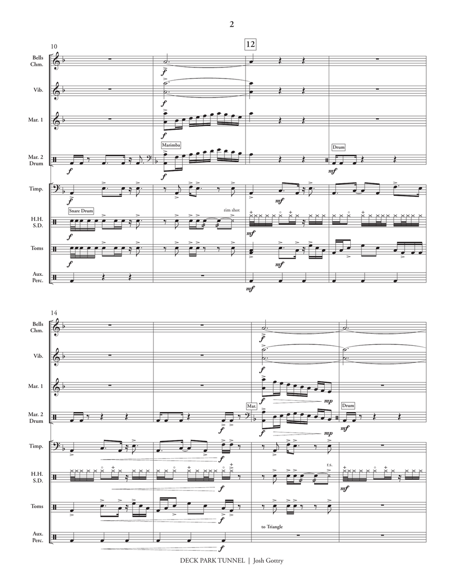 Deck Park Tunnel Deck Park Tunnel Percussion Ensemble scores gallery preview page 3