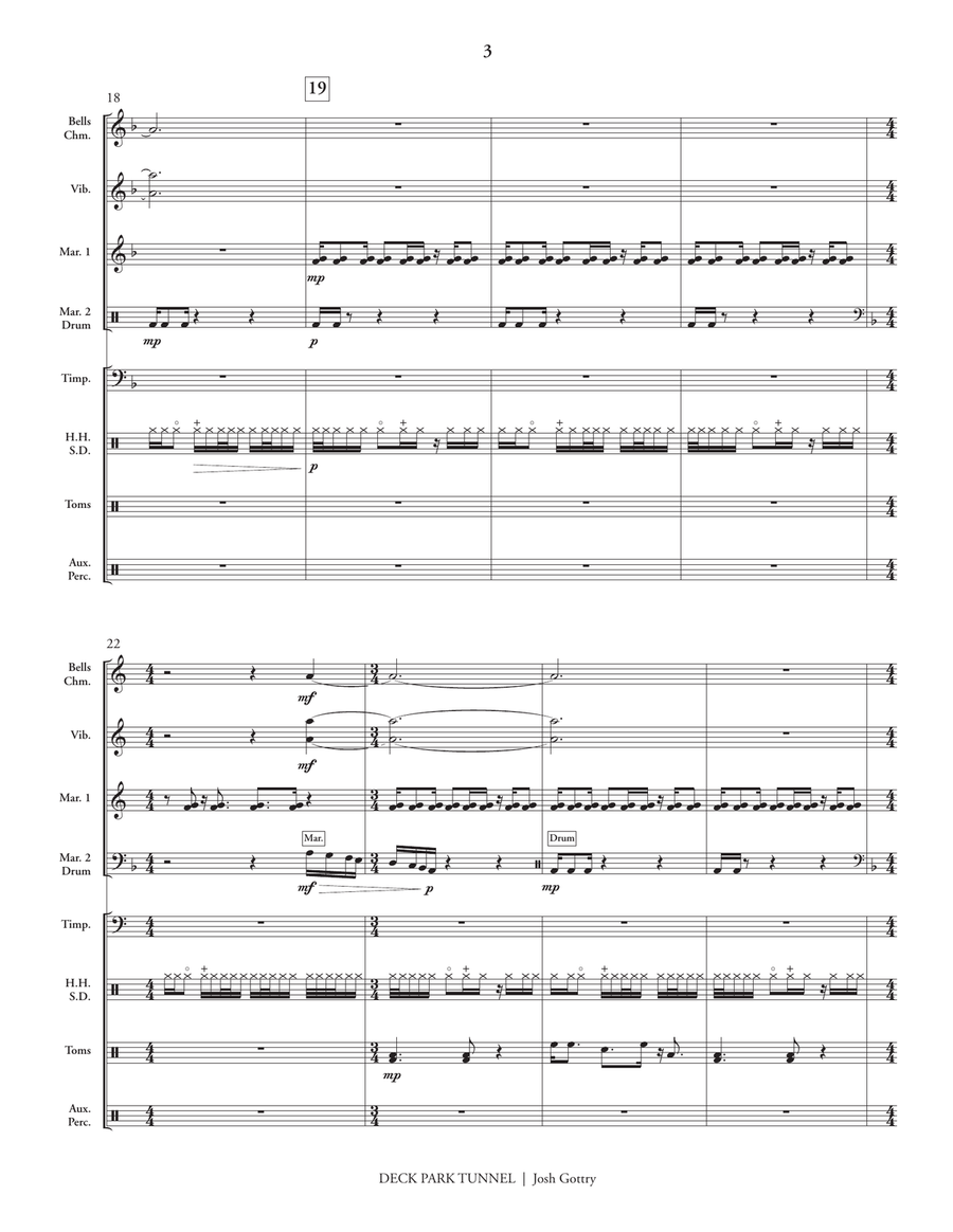 Deck Park Tunnel Deck Park Tunnel Percussion Ensemble scores gallery preview page 4