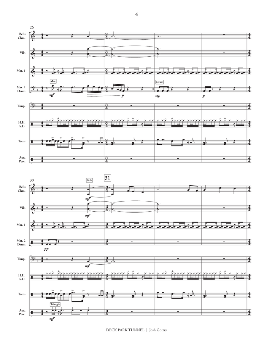 Deck Park Tunnel Deck Park Tunnel Percussion Ensemble scores gallery preview page 5