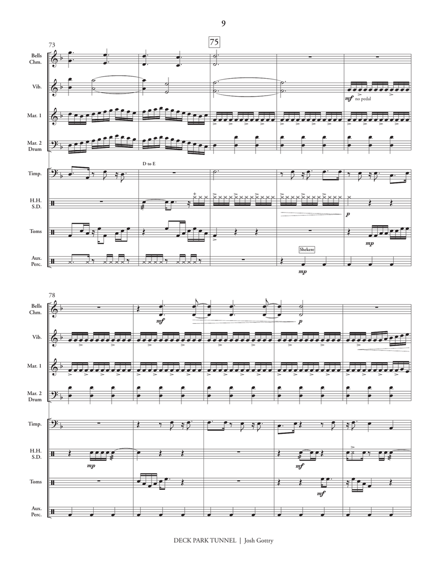 Deck Park Tunnel Deck Park Tunnel Percussion Ensemble scores gallery preview page 7