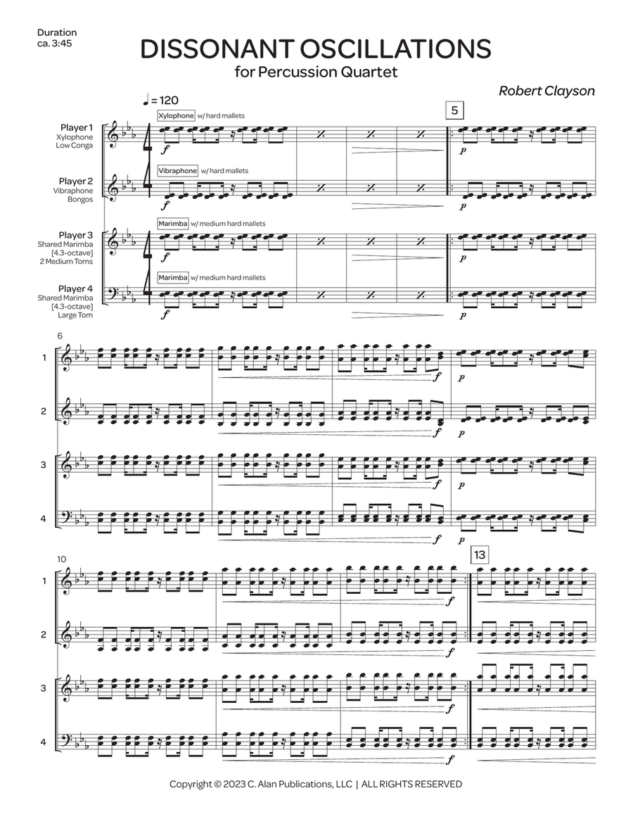 Dissonant Oscillations Dissonant Oscillations Percussion Ensemble scores gallery preview page 3