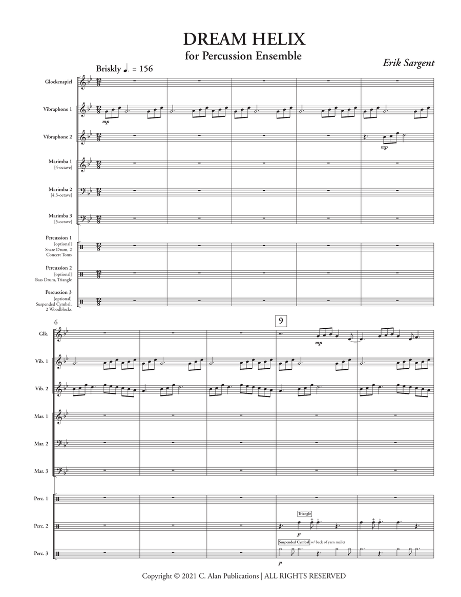 Dream Helix Dream Helix Percussion Ensemble scores gallery preview page 2