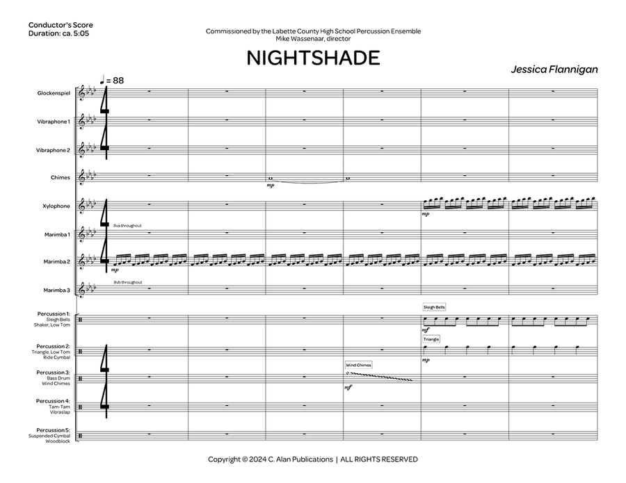 Nightshade (score only) Nightshade (score only) Percussion Ensemble scores gallery preview page 2