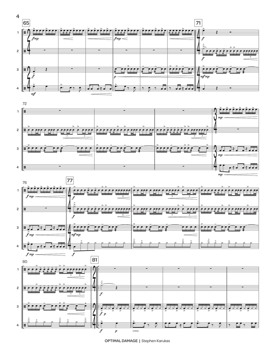 Optimal Damage Optimal Damage Percussion Ensemble scores gallery preview page 5