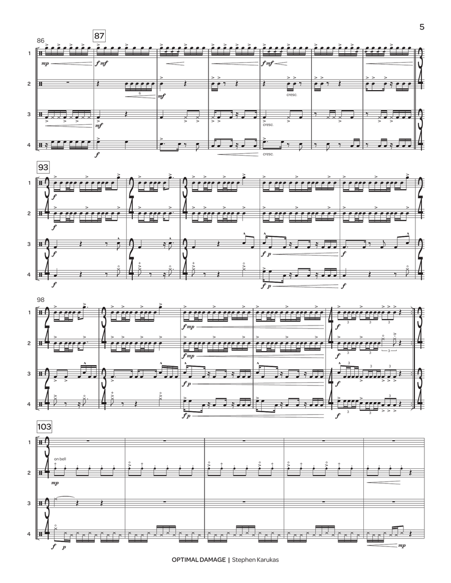 Optimal Damage Optimal Damage Percussion Ensemble scores gallery preview page 6
