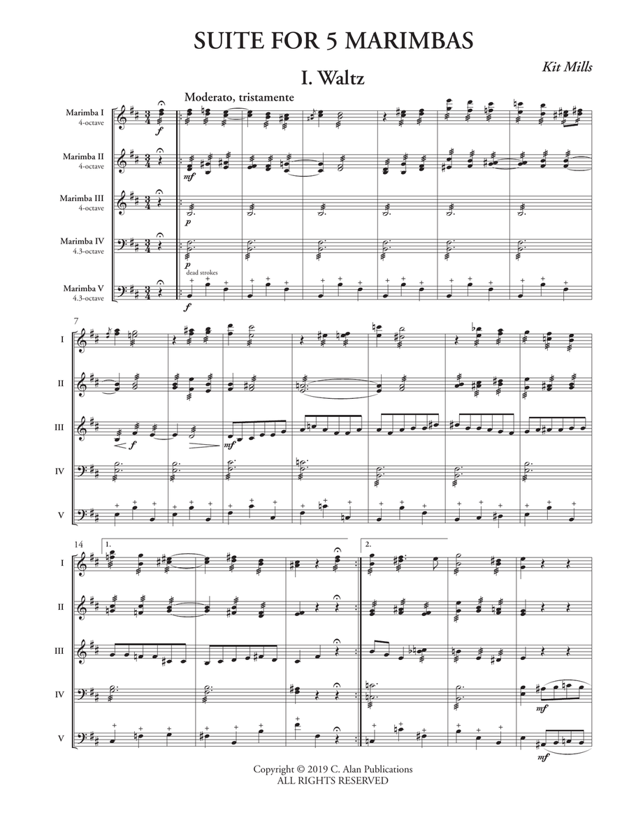 Suite for 5 Marimbas Suite for 5 Marimbas Percussion Ensemble scores gallery preview page 2