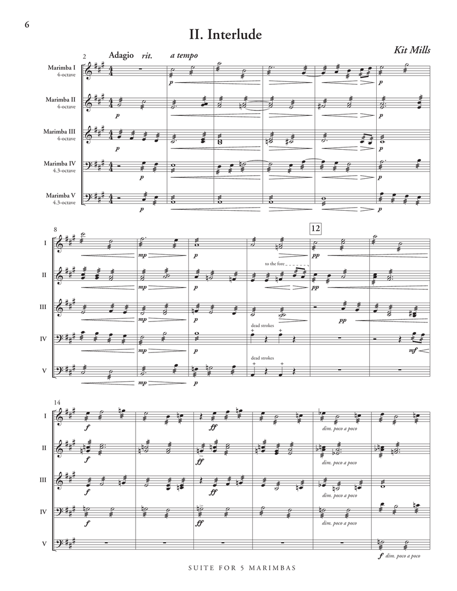 Suite for 5 Marimbas Suite for 5 Marimbas Percussion Ensemble scores gallery preview page 4