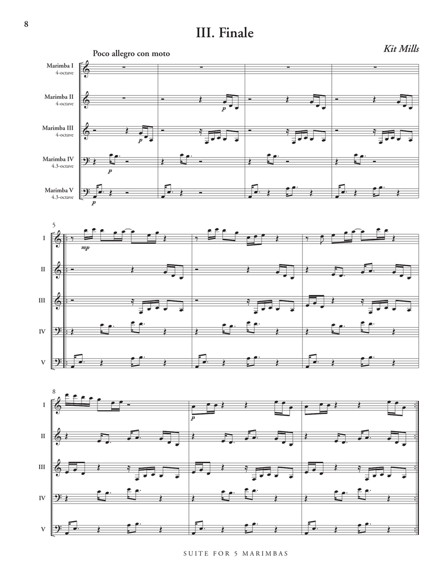 Suite for 5 Marimbas Suite for 5 Marimbas Percussion Ensemble scores gallery preview page 5