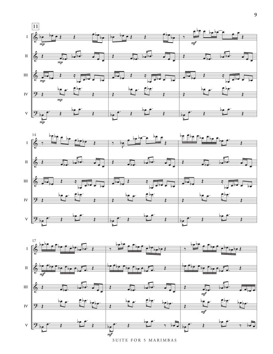 Suite for 5 Marimbas Suite for 5 Marimbas Percussion Ensemble scores gallery preview page 6