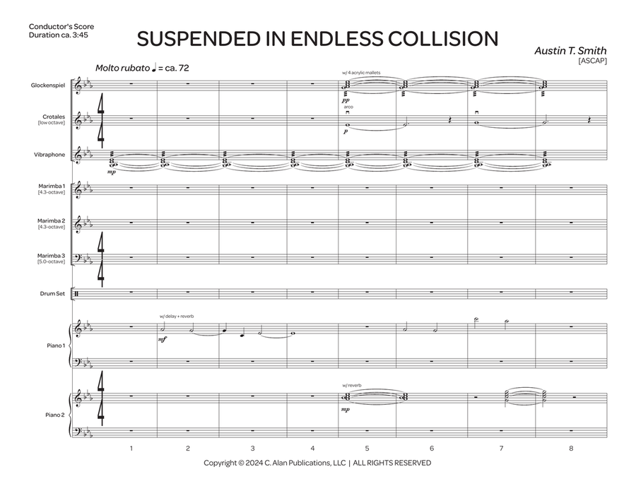 Suspended in Endless Collision Percussion Ensemble scores gallery preview page 2