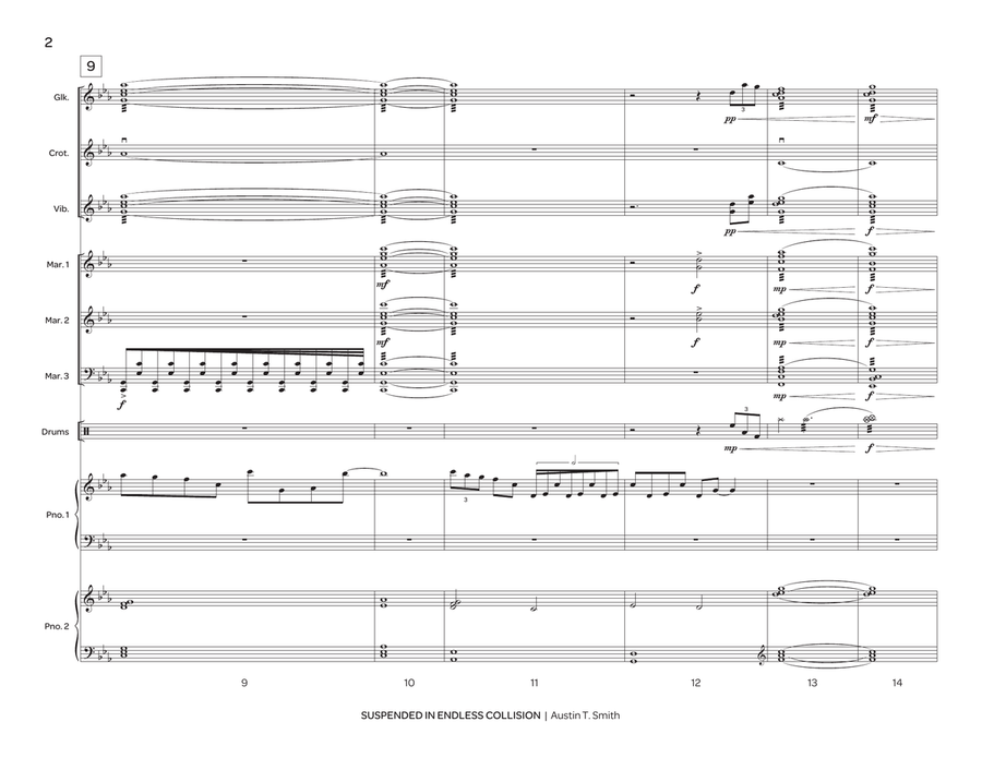 Suspended in Endless Collision Percussion Ensemble scores gallery preview page 3
