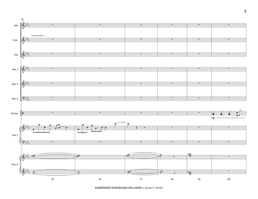 Suspended in Endless Collision Percussion Ensemble scores gallery preview page 4