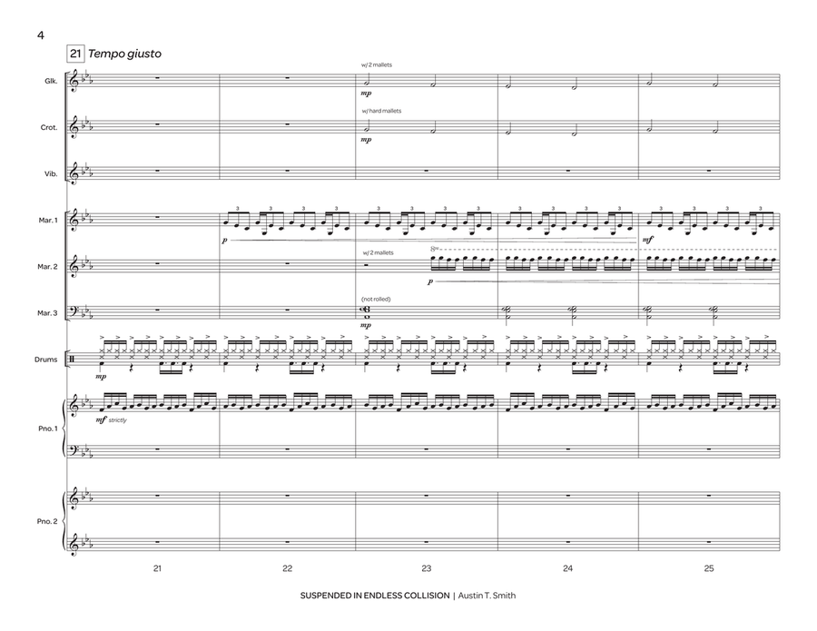 Suspended in Endless Collision Percussion Ensemble scores gallery preview page 5