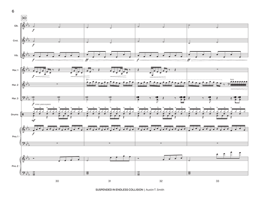 Suspended in Endless Collision Percussion Ensemble scores gallery preview page 7