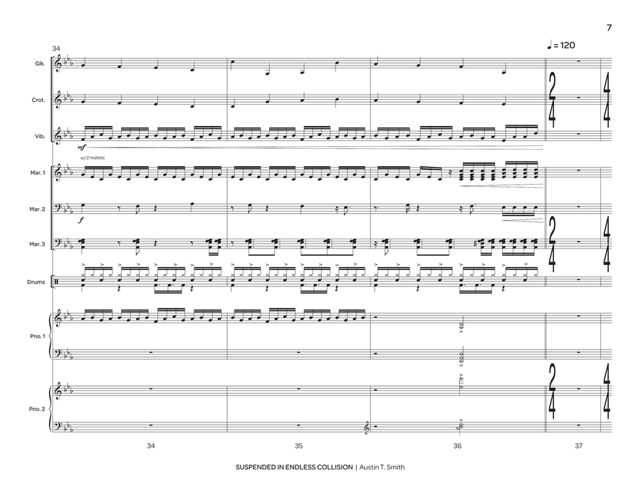 Suspended in Endless Collision Percussion Ensemble scores gallery preview page 8