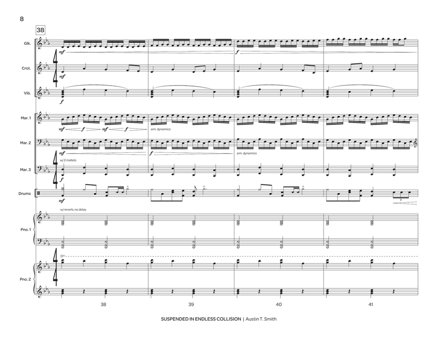 Suspended in Endless Collision Percussion Ensemble scores gallery preview page 9