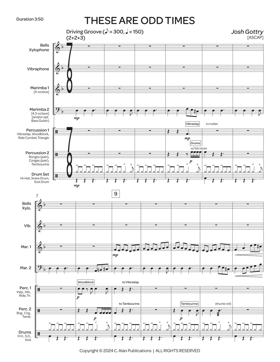 These Are Odd Times These Are Odd Times Percussion Ensemble scores gallery preview page 2