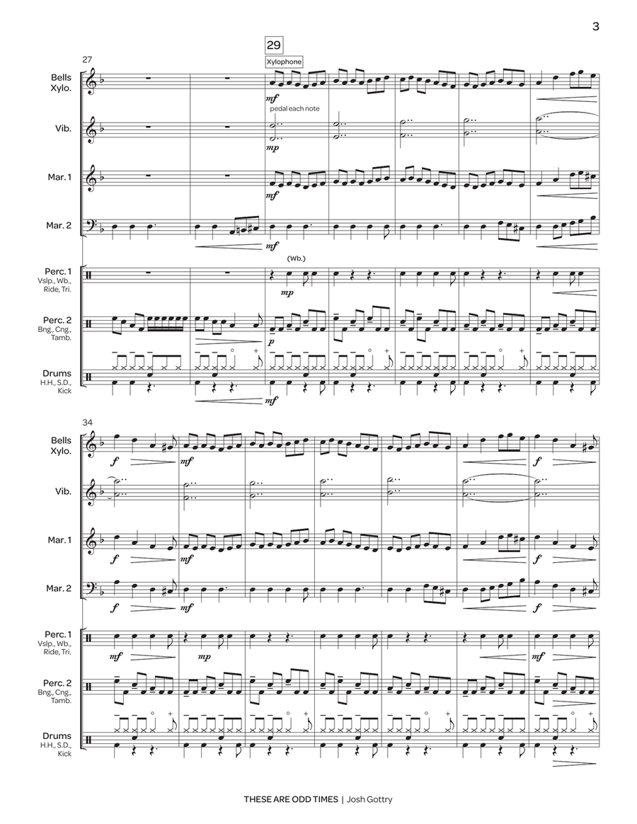 These Are Odd Times These Are Odd Times Percussion Ensemble scores gallery preview page 4