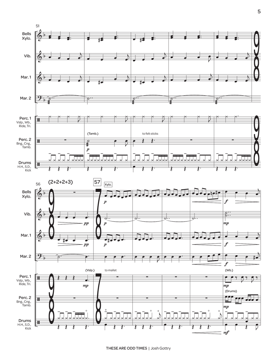 These Are Odd Times These Are Odd Times Percussion Ensemble scores gallery preview page 6