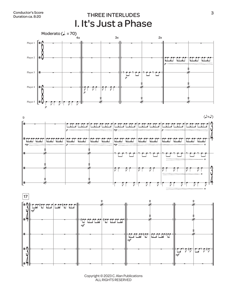 Three Interludes Three Interludes Percussion Ensemble scores gallery preview page 4