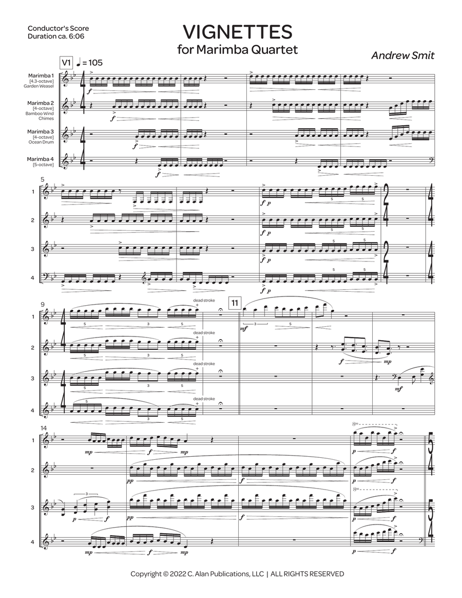 Vignettes Percussion Ensemble scores gallery preview page 2