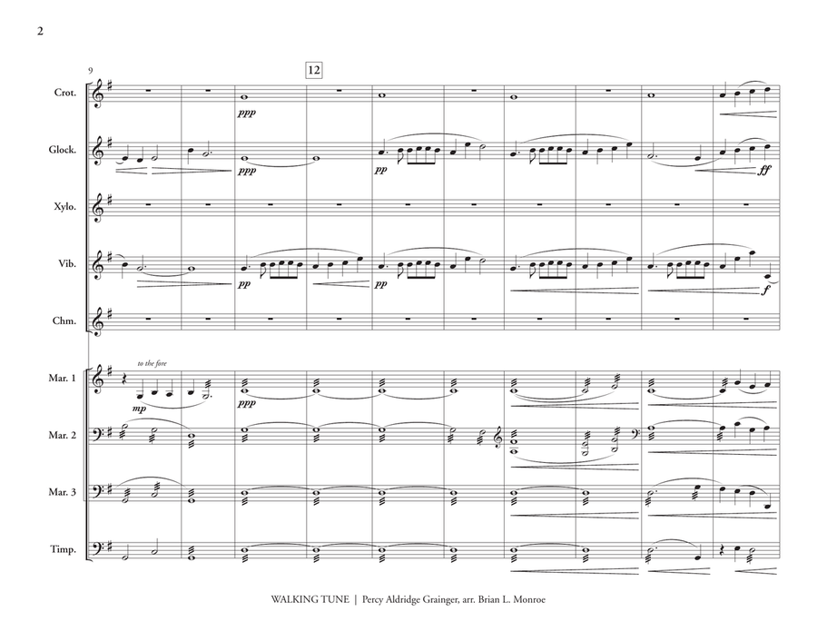 Walking Tune (Grainger) Walking Tune (Grainger) Percussion Ensemble scores gallery preview page 3