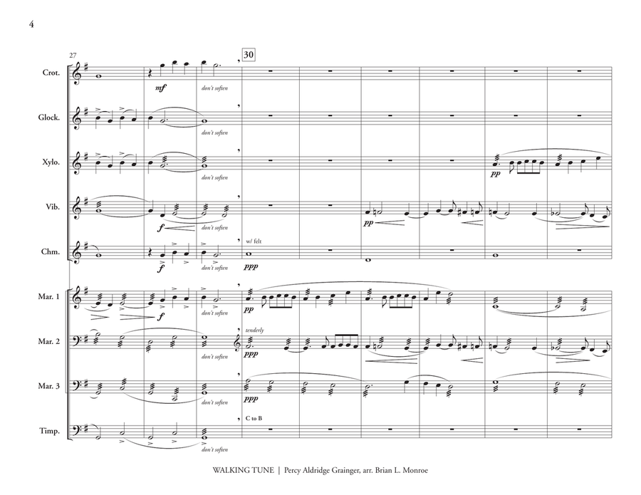 Walking Tune (Grainger) Walking Tune (Grainger) Percussion Ensemble scores gallery preview page 5