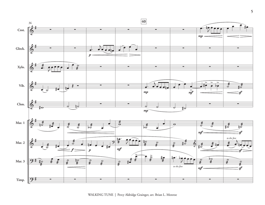 Walking Tune (Grainger) Walking Tune (Grainger) Percussion Ensemble scores gallery preview page 6