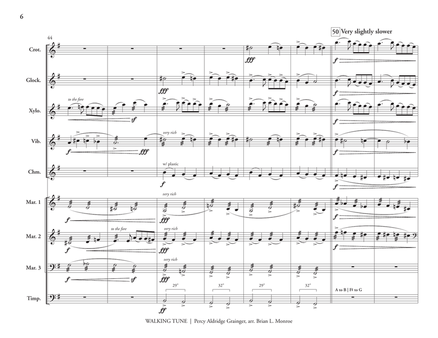 Walking Tune (Grainger) Walking Tune (Grainger) Percussion Ensemble scores gallery preview page 7