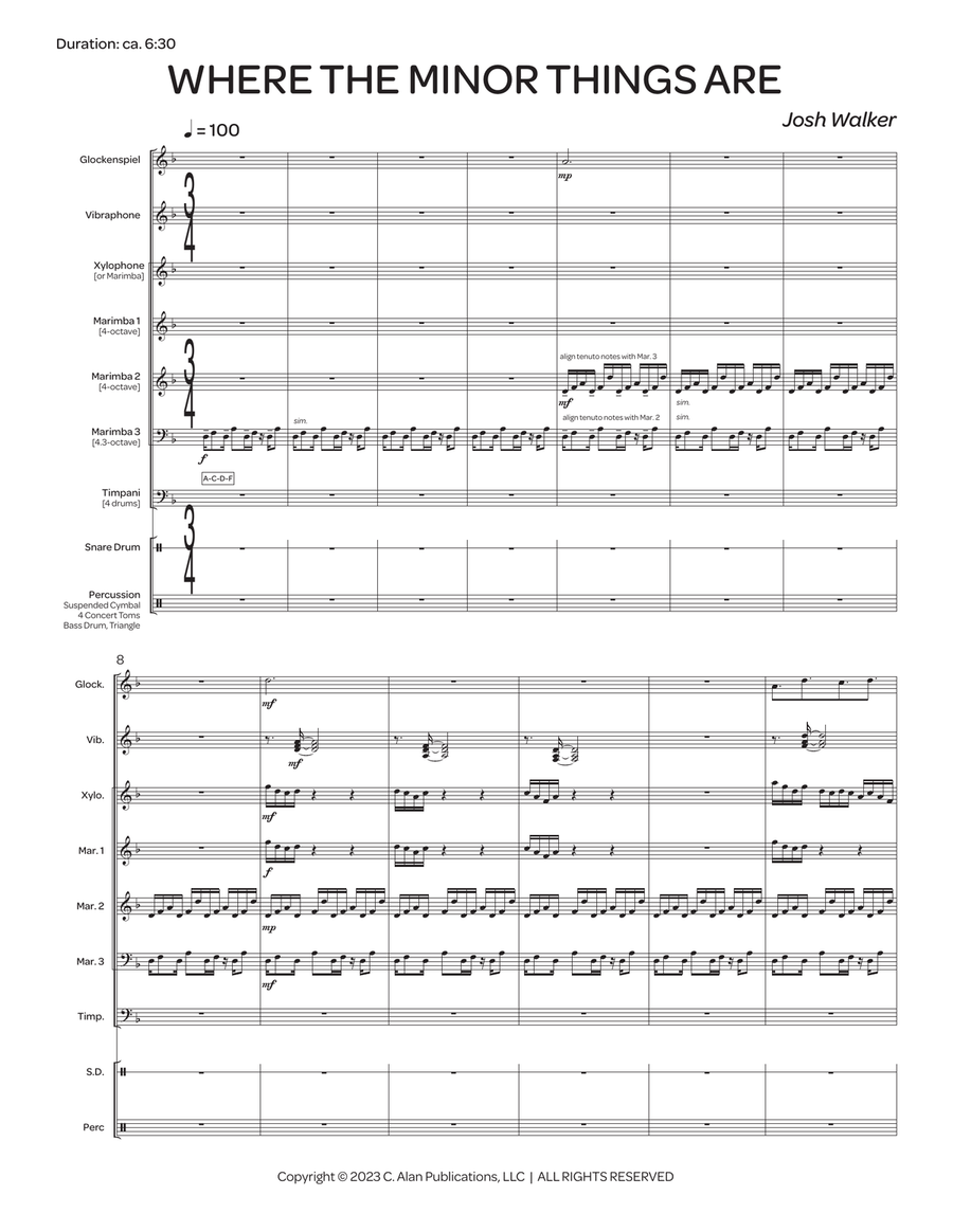 Where the Minor Things Are Percussion Ensemble scores gallery preview page 2