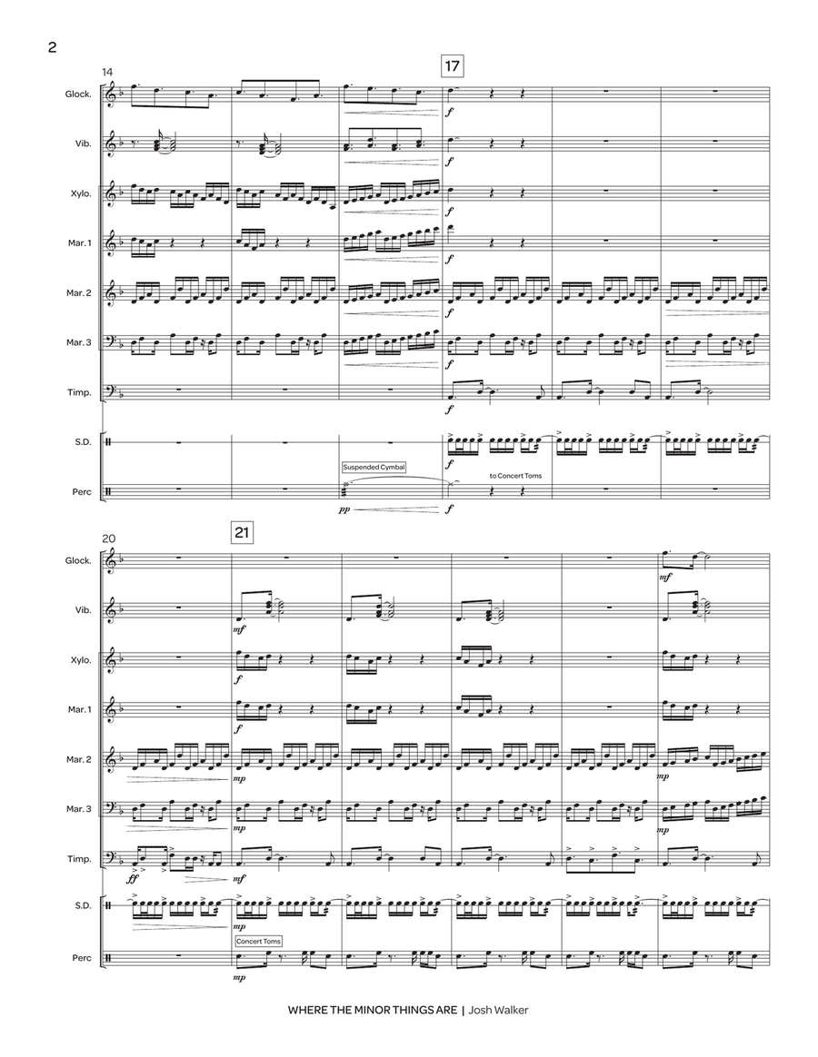 Where the Minor Things Are Percussion Ensemble scores gallery preview page 3