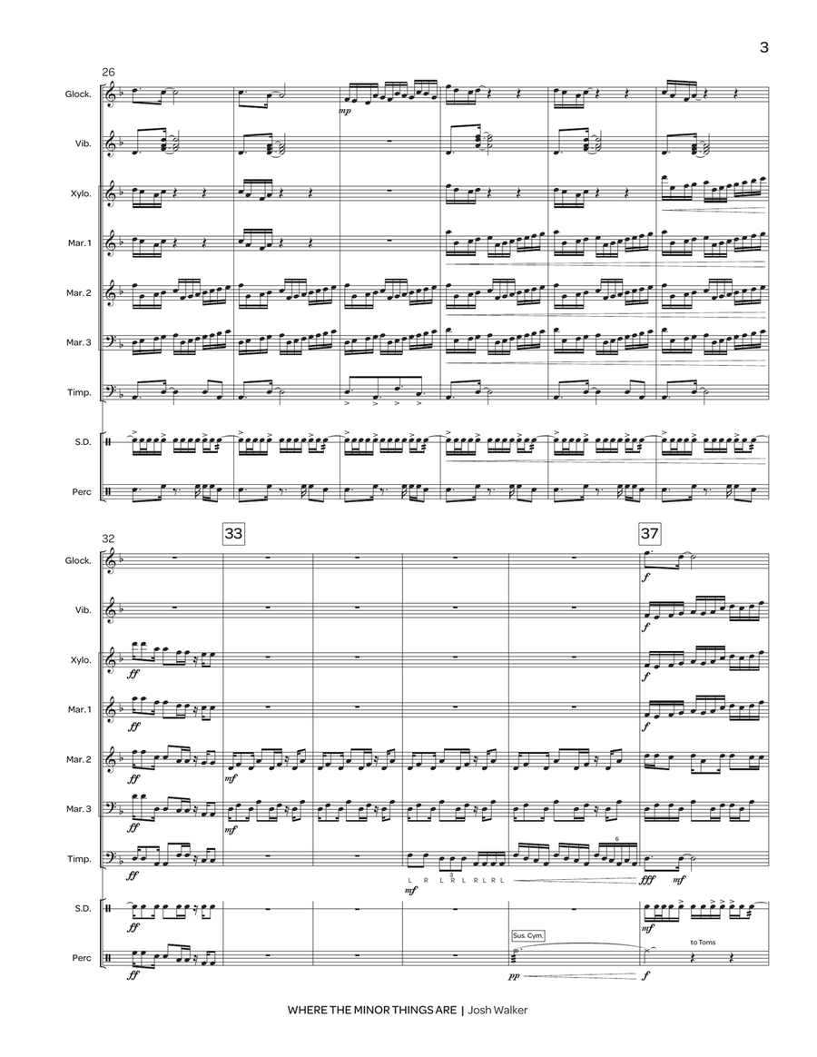 Where the Minor Things Are Percussion Ensemble scores gallery preview page 4
