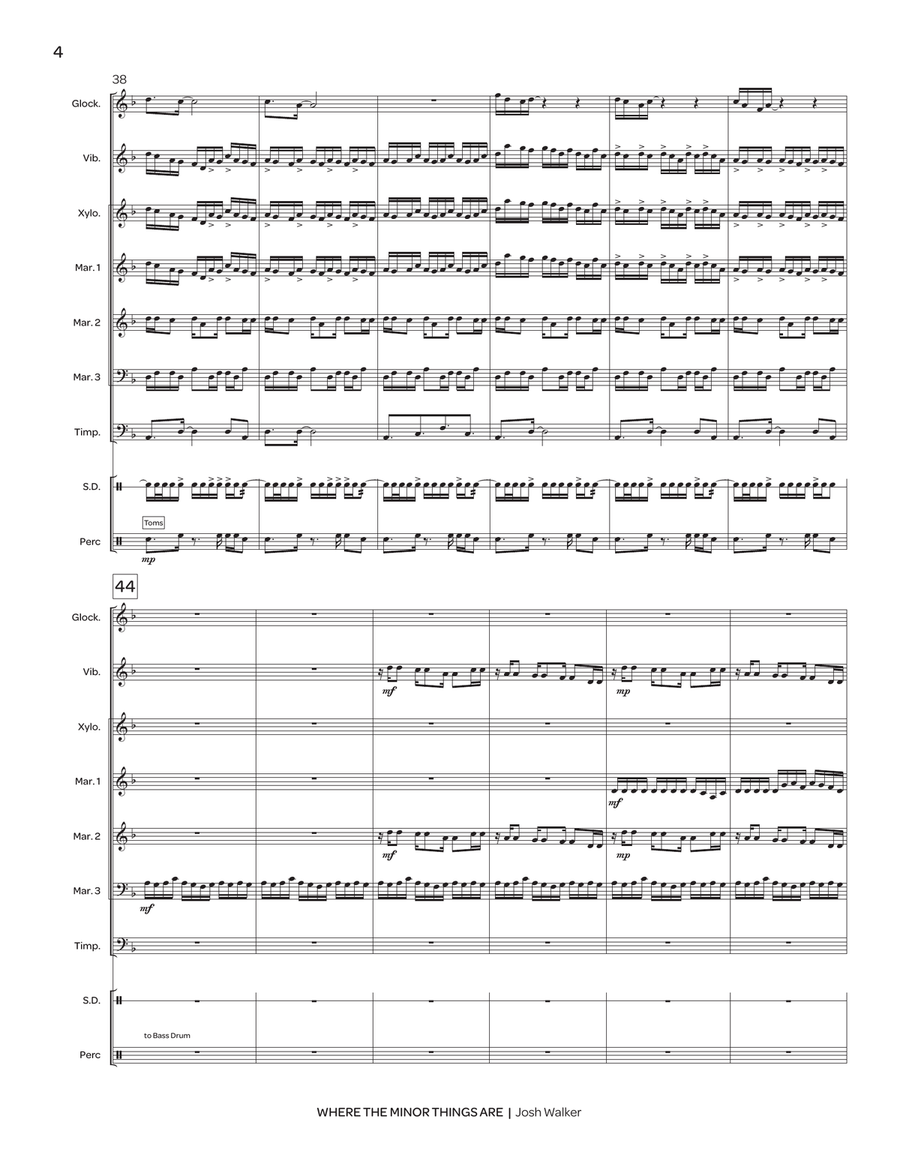 Where the Minor Things Are Percussion Ensemble scores gallery preview page 5