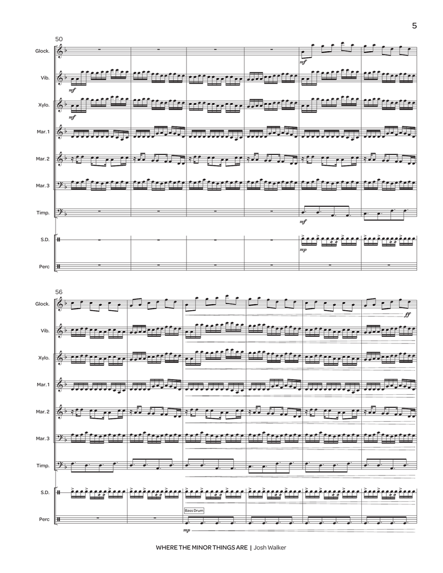 Where the Minor Things Are Percussion Ensemble scores gallery preview page 6