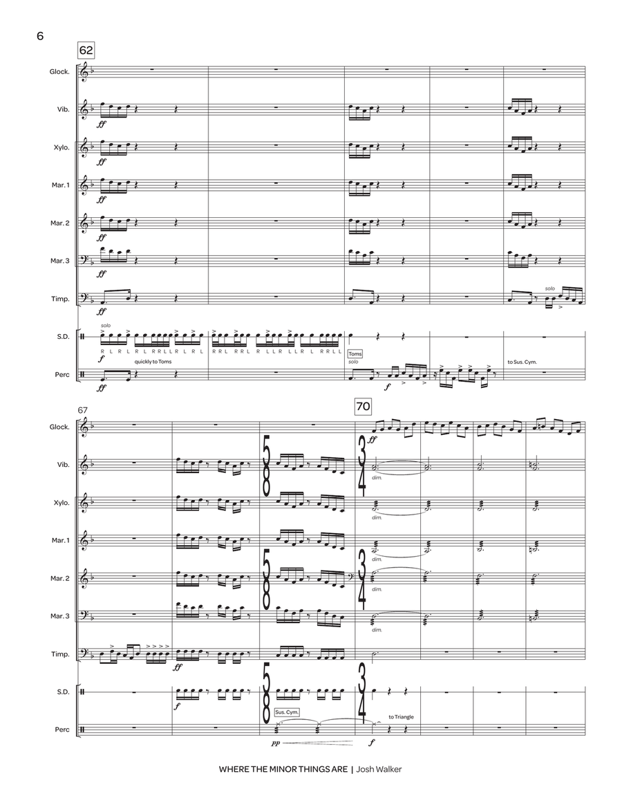 Where the Minor Things Are Percussion Ensemble scores gallery preview page 7