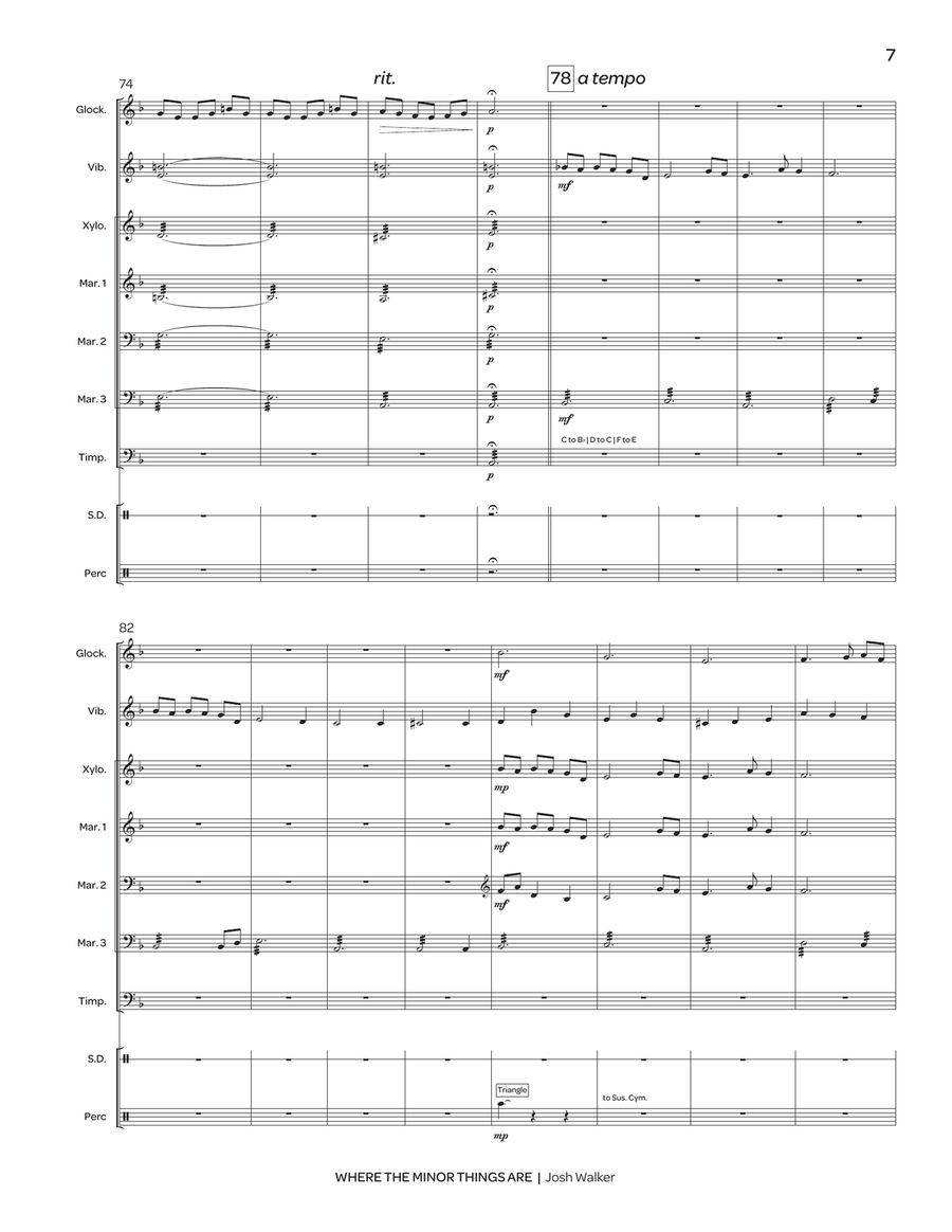Where the Minor Things Are Percussion Ensemble scores gallery preview page 8