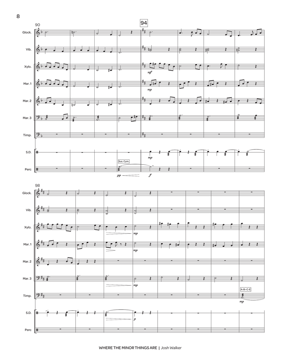 Where the Minor Things Are Percussion Ensemble scores gallery preview page 9