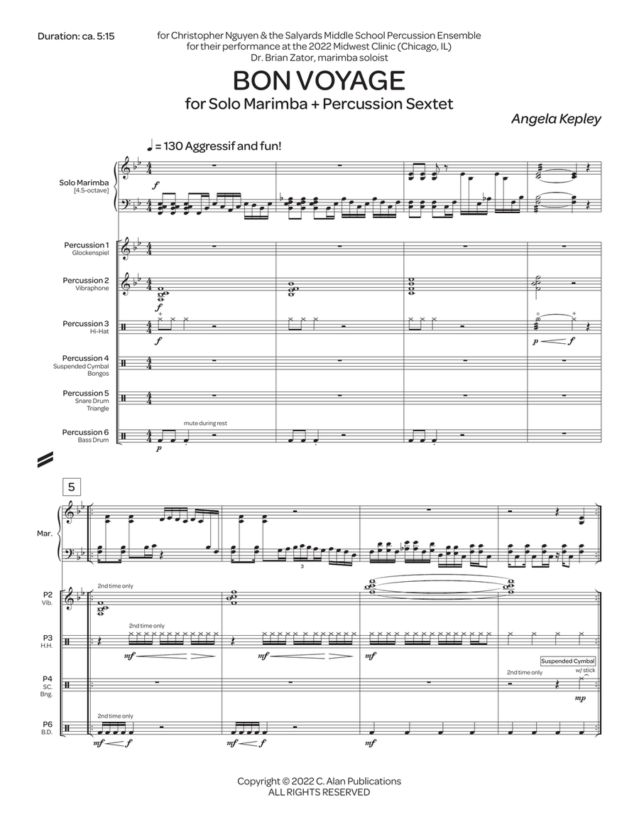 Bon Voyage (PE version) Bon Voyage (PE version) Percussion Ensemble scores gallery preview page 2