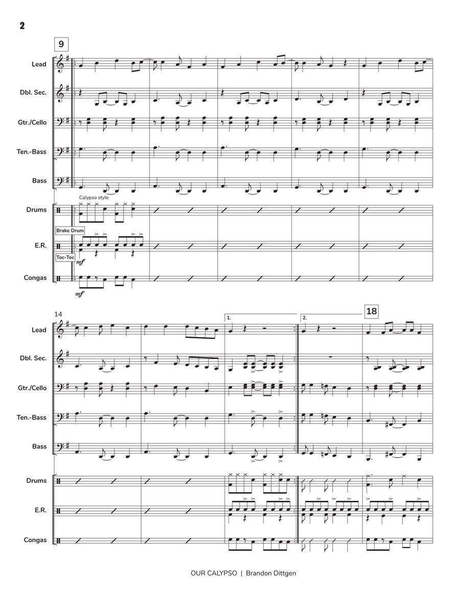 Our Calypso Our Calypso Steel Drum Band scores gallery preview page 3