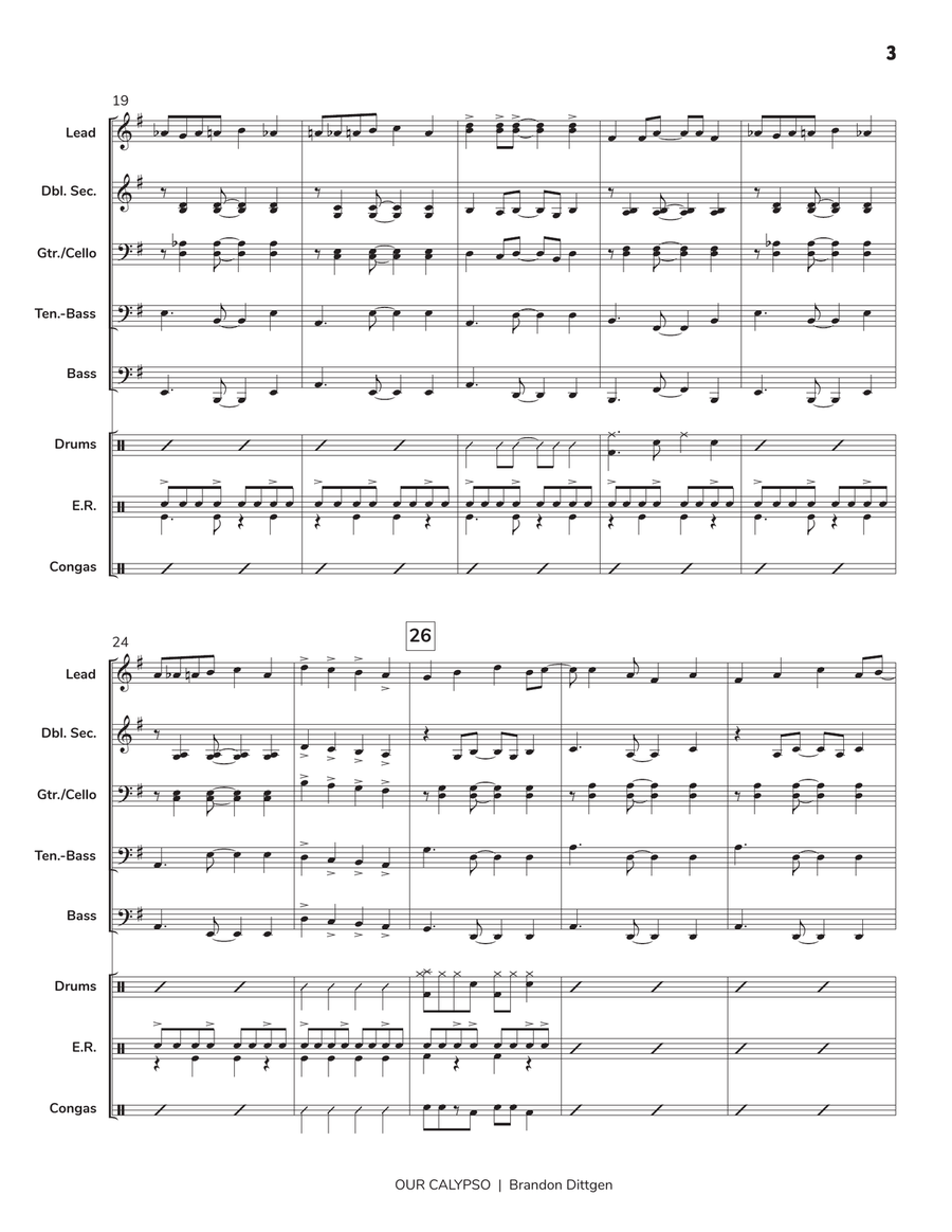 Our Calypso Our Calypso Steel Drum Band scores gallery preview page 4