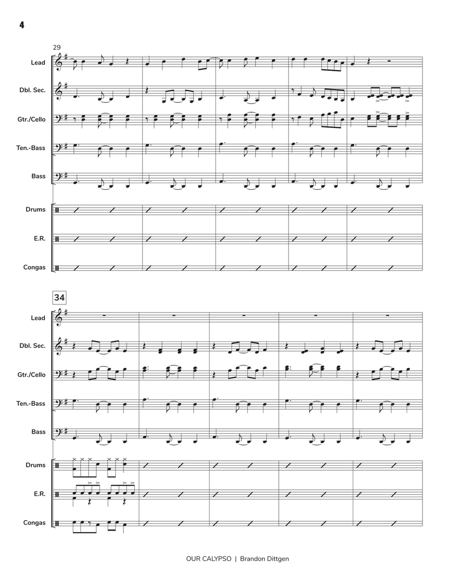 Our Calypso Our Calypso Steel Drum Band scores gallery preview page 5