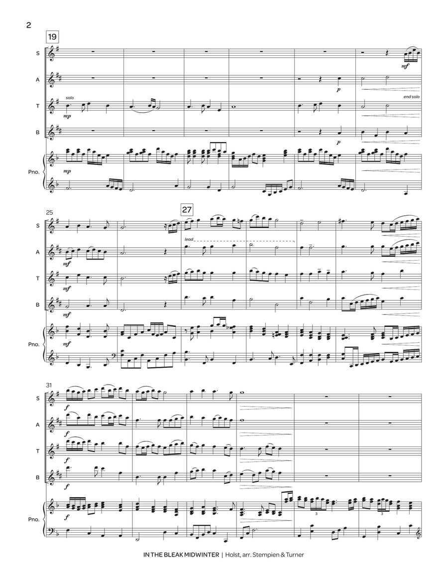 In the Bleak Midwinter (Holst) Saxophone scores gallery preview page 3