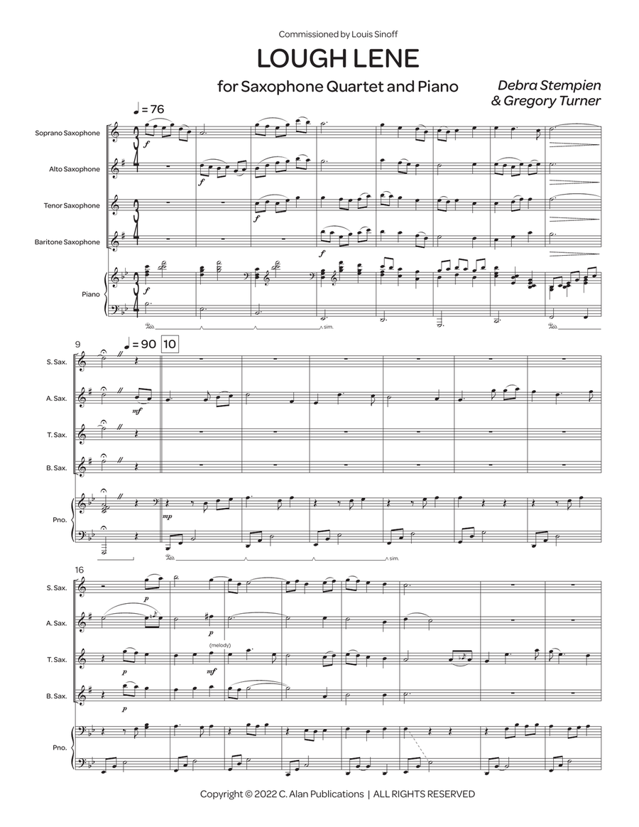 Lough Lene Saxophone scores gallery preview page 2